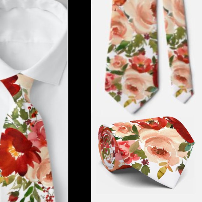 Cravate Tie pour homme | Necktie florale pour mariage et é (Créateur téléchargé)