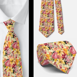 Cravate Tie pour homme Nœud papillon floral pour mariage