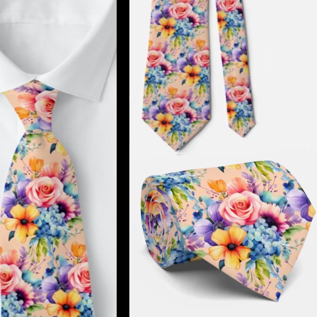 Cravate Tie pour homme | Nœud papillon floral pour mariage (Créateur téléchargé)
