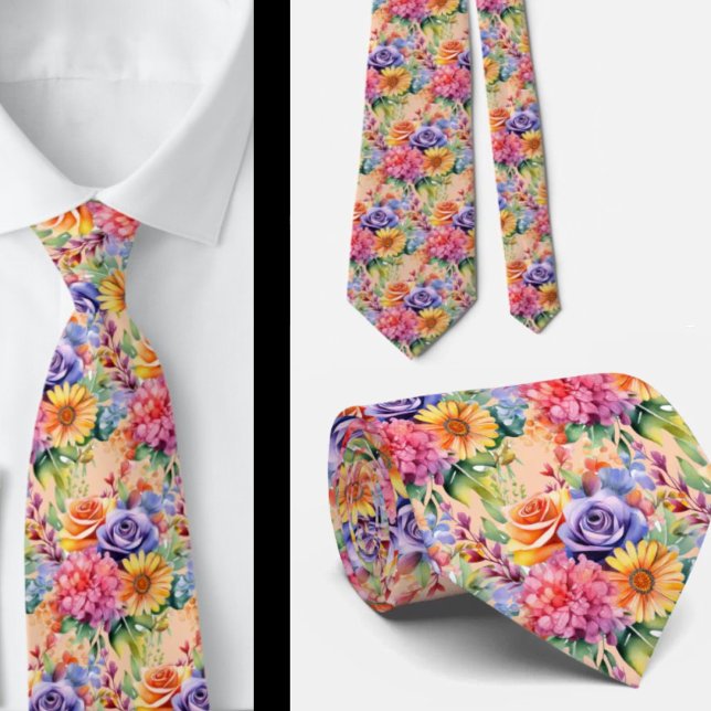 Cravate Tie pour homme | Nœud papillon floral pour mariage (Créateur téléchargé)