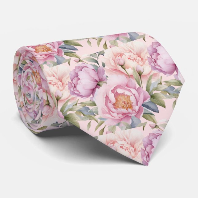 Cravate Tie pour homme | Nœud papillon floral pour mariage (Roulé)