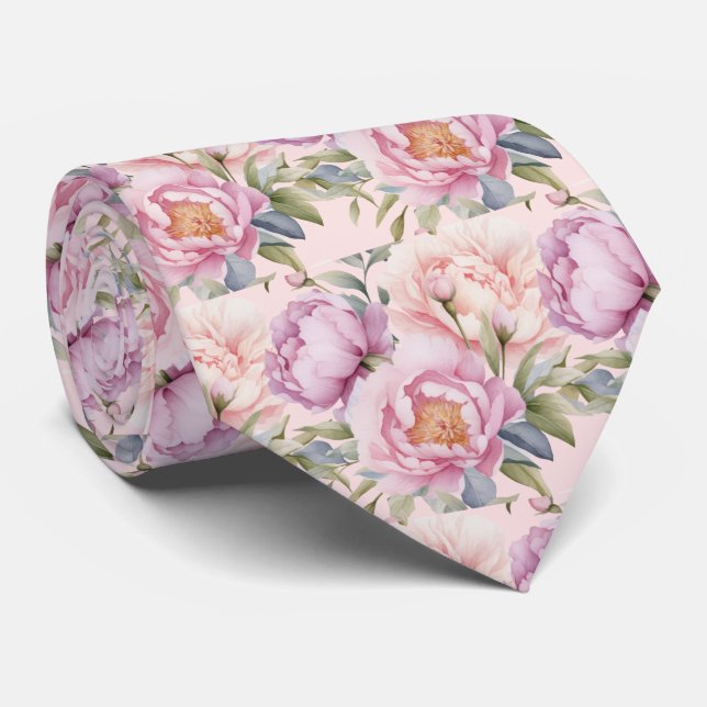 Cravate Tie pour homme | Nœud papillon floral pour mariage (Roulé)