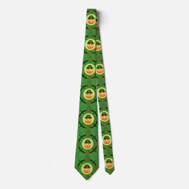 Cravate Tie pour hommes lutin de la St. Patrick (Devant)