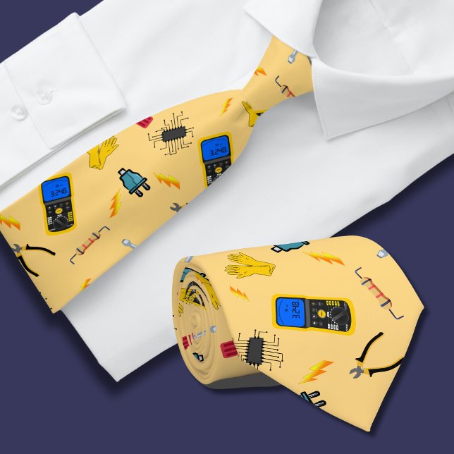 Cravate Tie Profession Électricien Papa (Créateur téléchargé)