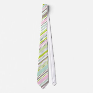 Cravate Tie rayures jardin rose doux
