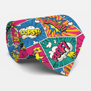 Cravate Tie rétro bande dessinée Pop Art – Audacieux et lu