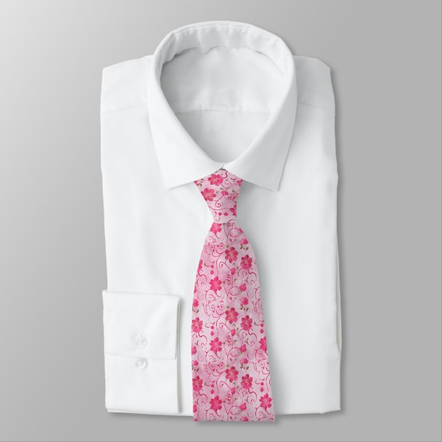 Cravate Tie rose pour tenues douces et subtiles (Attaché)