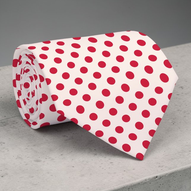 Cravate Tie rouge à pois mini (Créateur téléchargé)