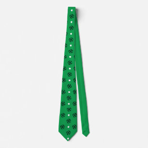 Cravate Tie St Patrick Clover Point Vert Noir