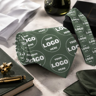 Cravate Tie vert sauge avec logo personnalisé - Profession