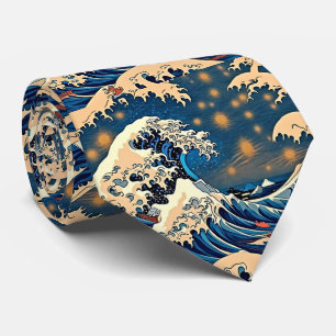 Cravate Tie vintage à motif de vague rétro