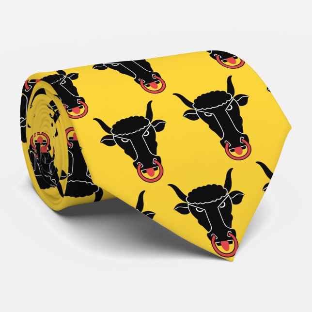 Cravate Tie with Flag of Uri Canton, Switzerland (Roulé)