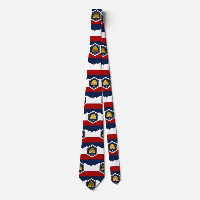 Cravate Tie with Flag of Utah, USA (Devant)