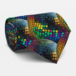 Cravate Tied de boule disco holographique rétro