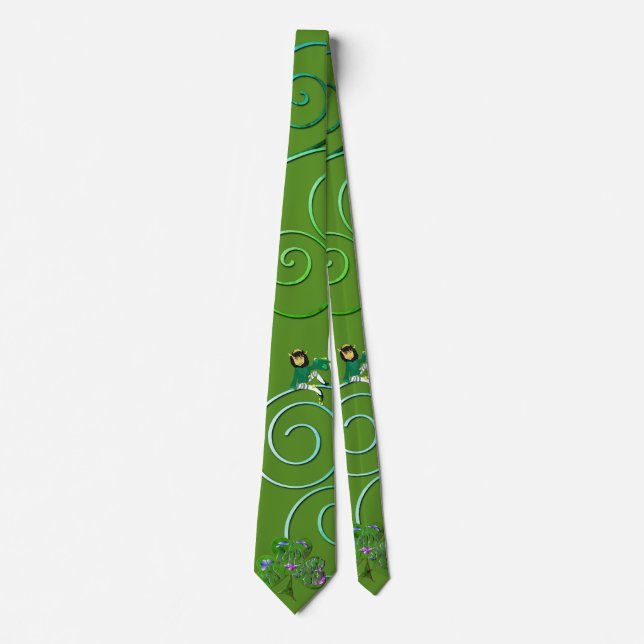 Cravate Tied de lutin et trèfles (Devant)