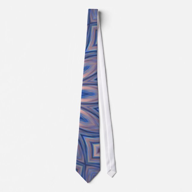 Cravate Tied, Fleur Bleue Rose Abstraite, Image Personnali (Devant)