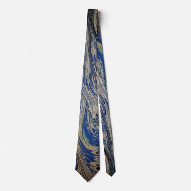 Cravate Tied Marbré Bleu (Devant)