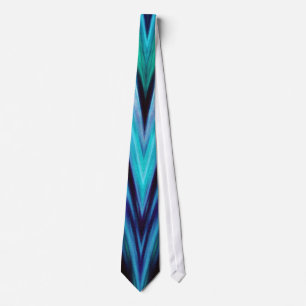 Cravate Tied, modèle de chevron en zigzag bleu abstrait