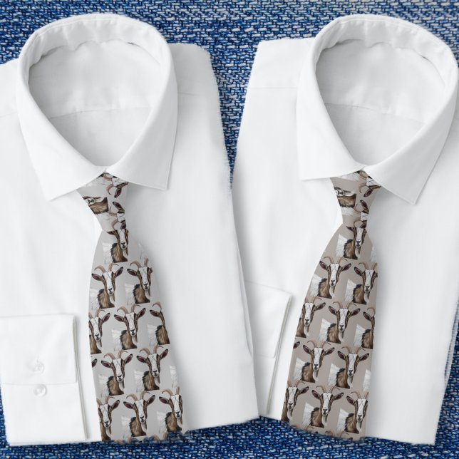 Cravate Tied motif chèvres grises (Créateur téléchargé)