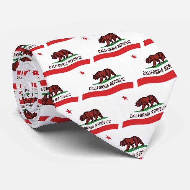 Cravate Tiedé du drapeau de Californie (Roulé)