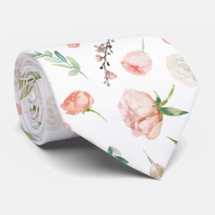 Cravate Tiedessus Floral d'Été Aquarelle Fleurs
