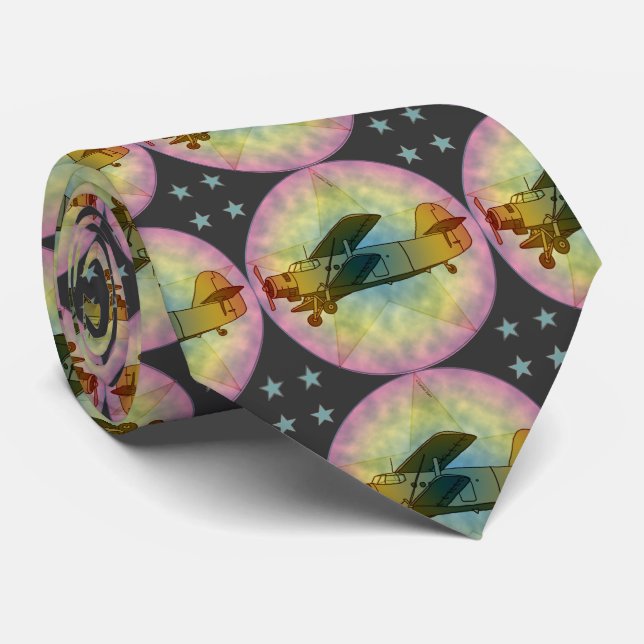 Cravate Tied'homme Vieille Beauté Avion (Roulé)