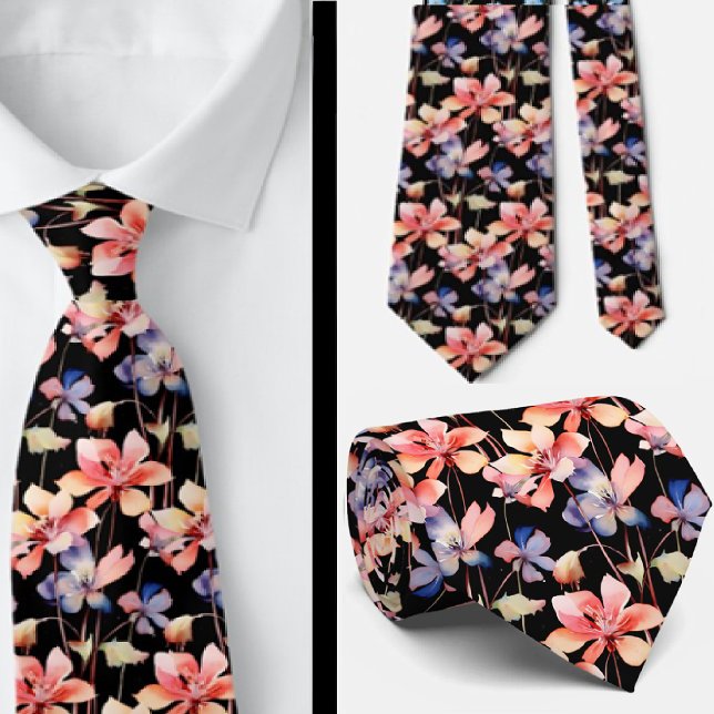 Cravate Tiedoux de bureau décontractés Fleurs sauvages Boh (Créateur téléchargé)