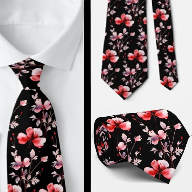 Cravate Tiedoux de bureau fleuris sauvages Bohème (Créateur téléchargé)