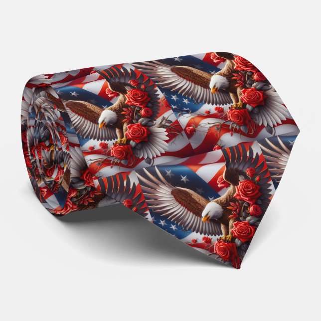 Cravate Tiedrayon de drapeau américain patriotique (Roulé)