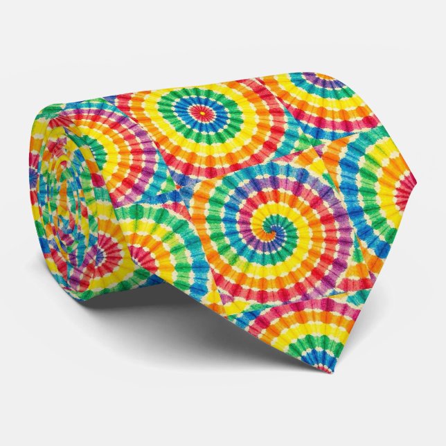 Cravate Tiedye Psychédélique Arc-en-ciel Col (Roulé)
