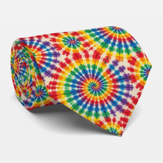 Cravate Tiedye Psychédélique Arc-en-Ciel Col (Roulé)