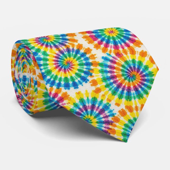 Cravate Tiedye Psychédélique Arc-en-ciel Col (Roulé)