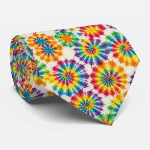 Cravate Tiedye Psychédélique Arc-en-ciel Col