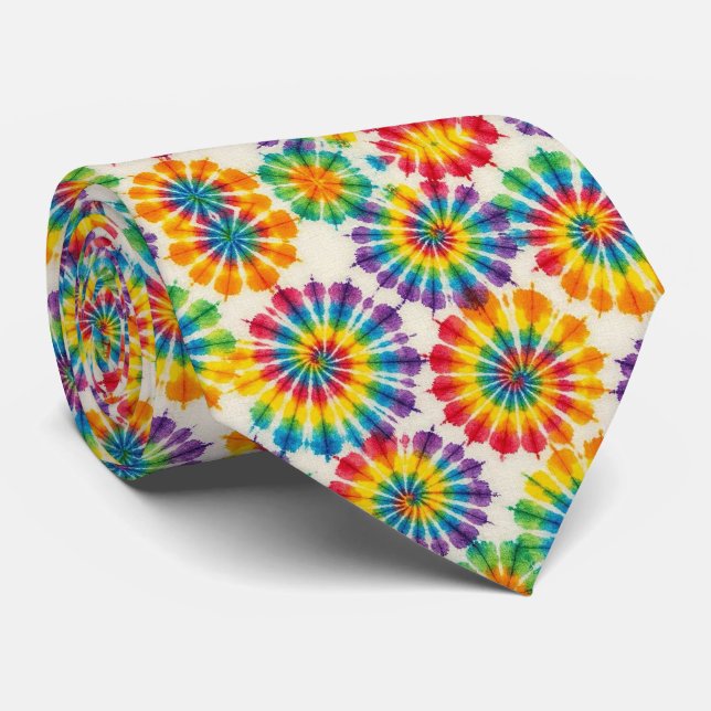 Cravate Tiedye Psychédélique Arc-en-ciel Col (Roulé)
