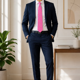 Cravate Ties à motif arroseur de beignet rose