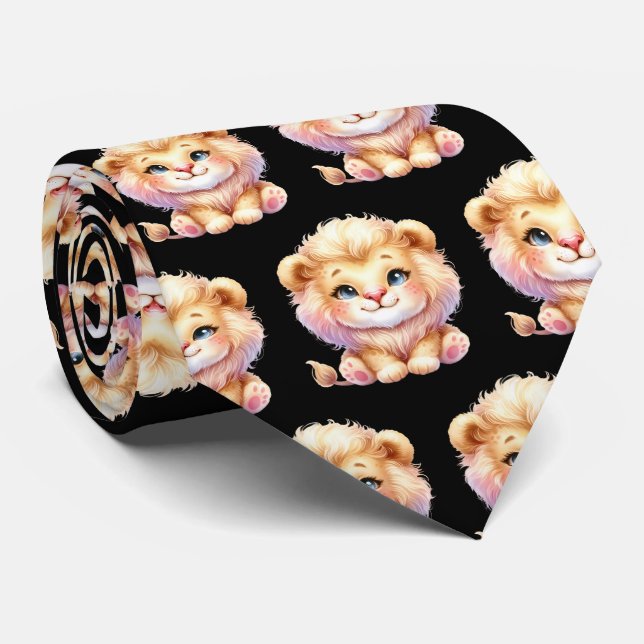 Cravate Ties Adorables Kawaii Lions Col (Roulé)