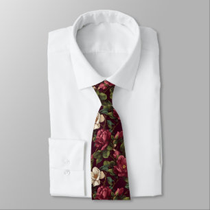 Cravate Ties colorés pour hommes Fleur de Gardenias