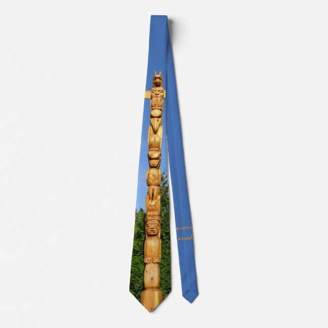 Cravate Ties de mât totem de l'art des Premières Nations (Devant)