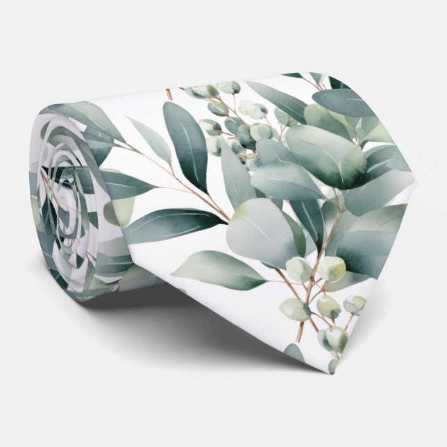 Cravate Ties formelles à col eucalyptus | Simples et class (Roulé)