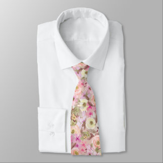 Cravate Ties magenta col rose en pleine floraison
