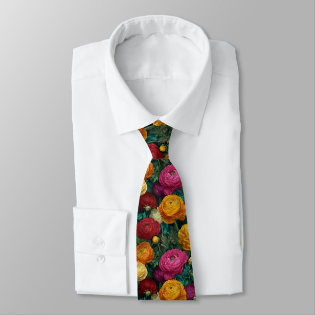 Cravate Ties pour hommes colorés Ranunculus (Attaché)