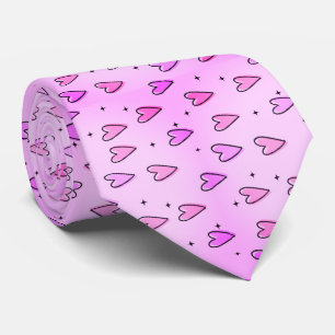 Cravate Ties pour hommes de créateurs coeurs roses et viol