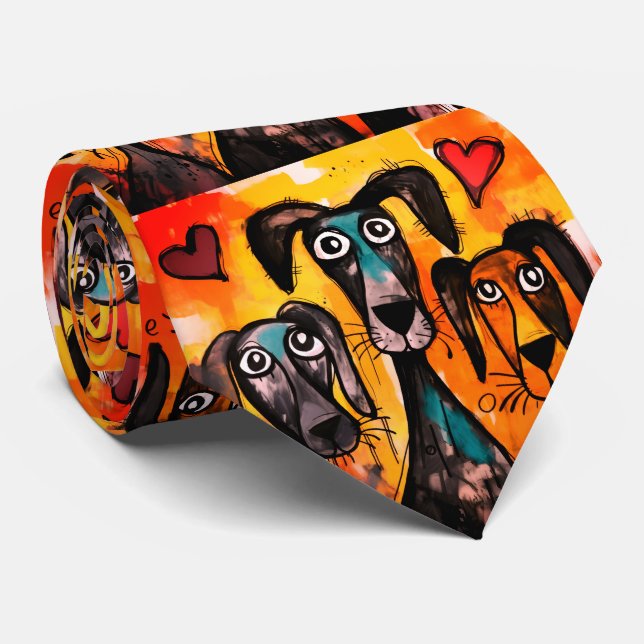 Cravate Ties pour hommes de créateurs Cœurs rouges de chie (Roulé)