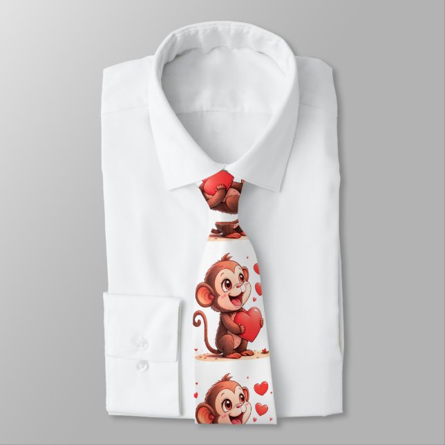 Cravate Ties pour hommes de créateurs Cœurs rouges de sing (Attaché)