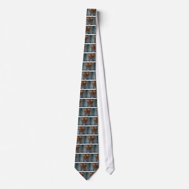 Cravate Tiger Chat Stripes Jungle Mist Animal (Devant)