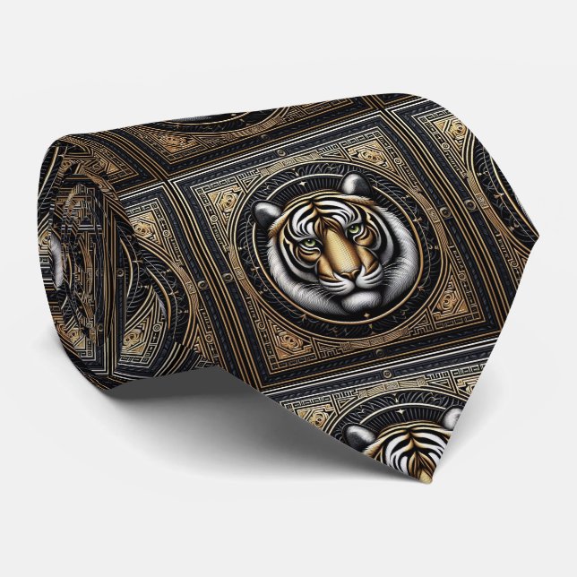 Cravate Tigre Féroce | Mode Masculine pour Hommes (Roulé)