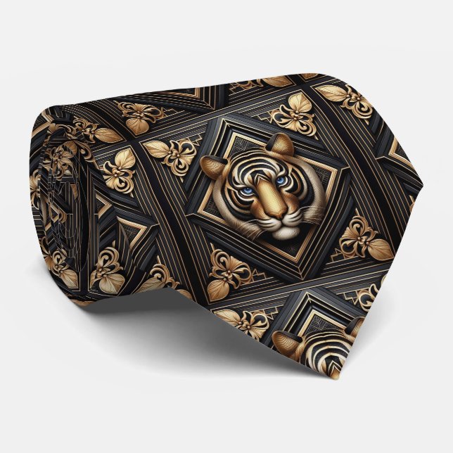 Cravate Tigre Féroce | Mode Masculine pour Hommes (Roulé)