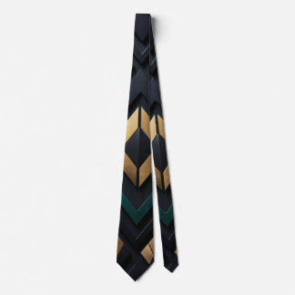 Cravate Timeless Power - negro carbón, verde, dorado