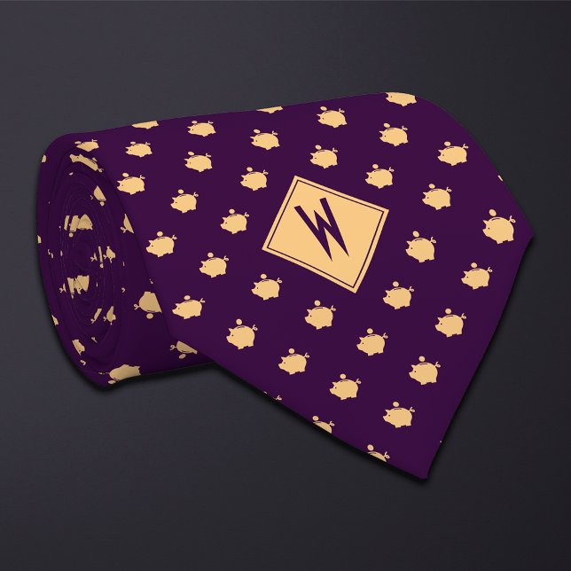 Cravate Tirelire Conseiller Financier Violet (Créateur téléchargé)