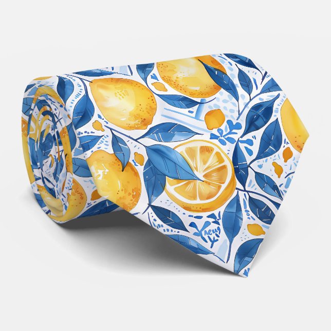 Cravate Tissu à motif citron pour homme  (Roulé)